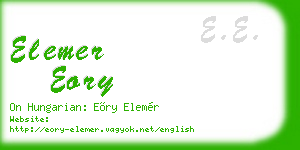 elemer eory business card